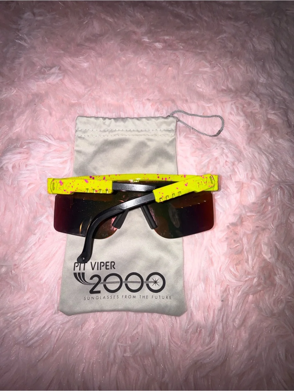 Pit Viper Neon Yellow Multicolor Shield Goggles